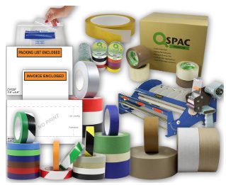 A collage of packaging items